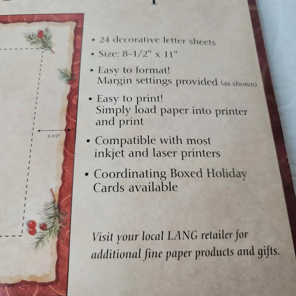 Lang Christmas Winter Berries by Shelly Reeves Smith Paper 2 Pkg 48 Sheets Total